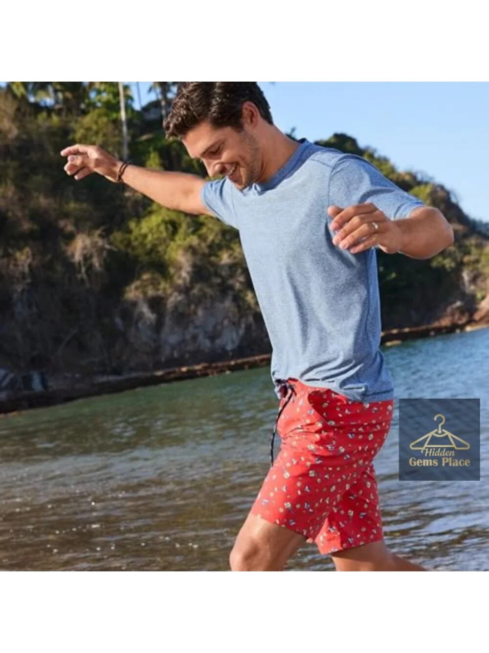 Men's UPF 50 Quick-Dry Short Sleeve Rash Guard Swim Tee